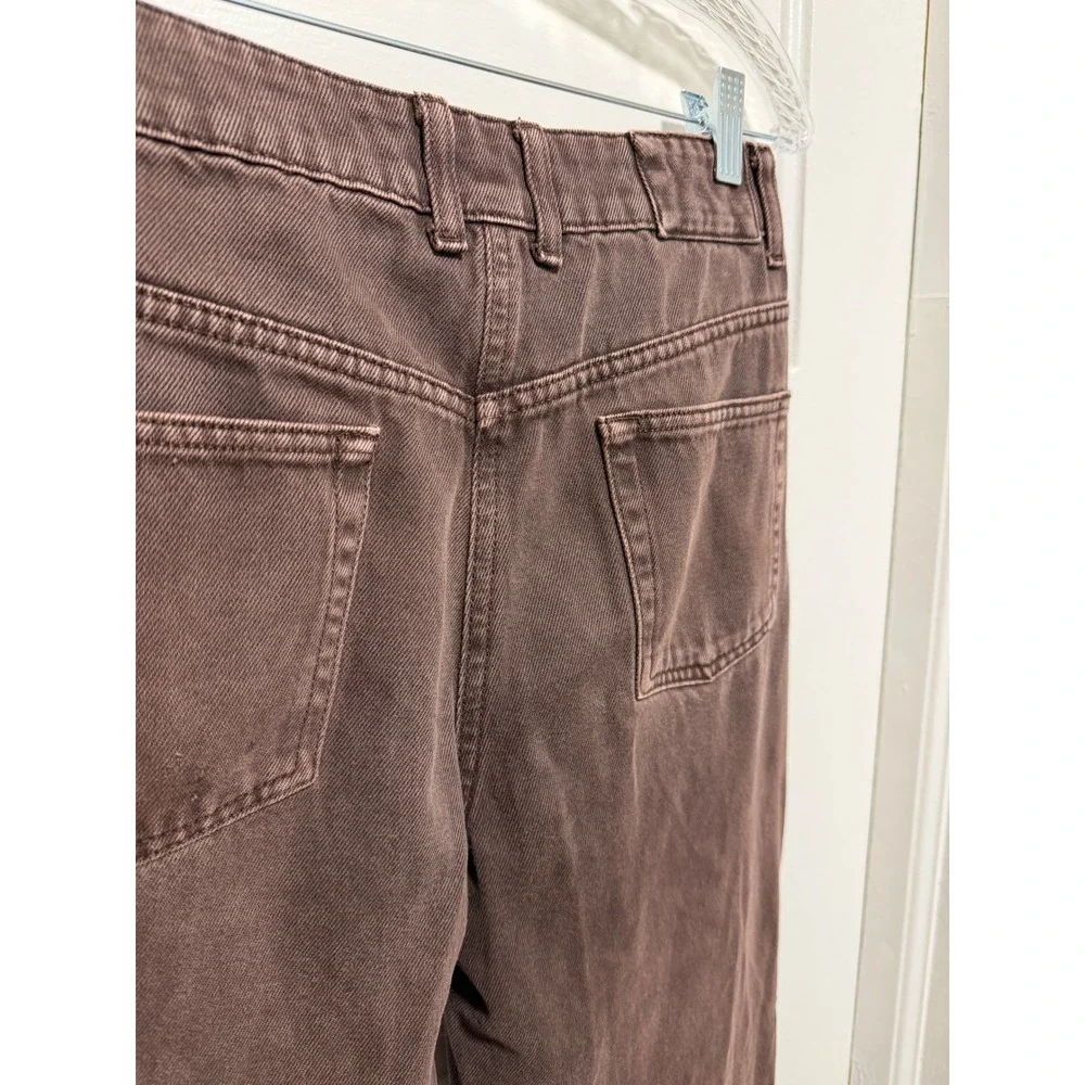 Collusion x005 Womens Brown Straight Leg High Rise Button Fly Jeans Size 30